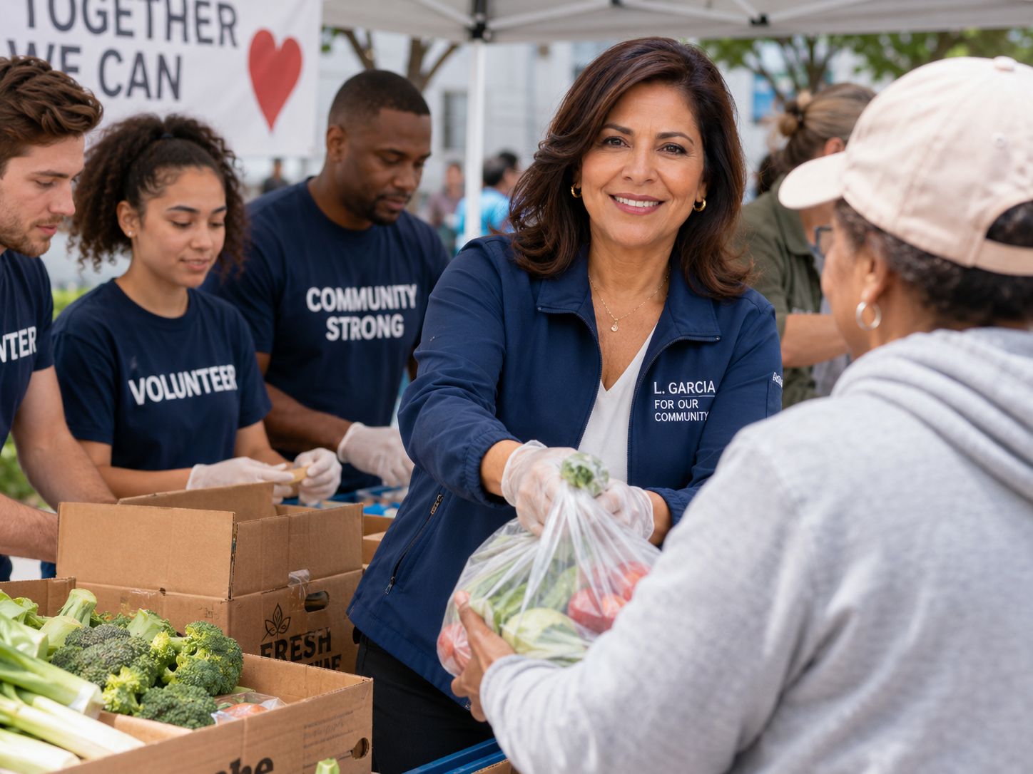 Lucia Garcia at community food drive